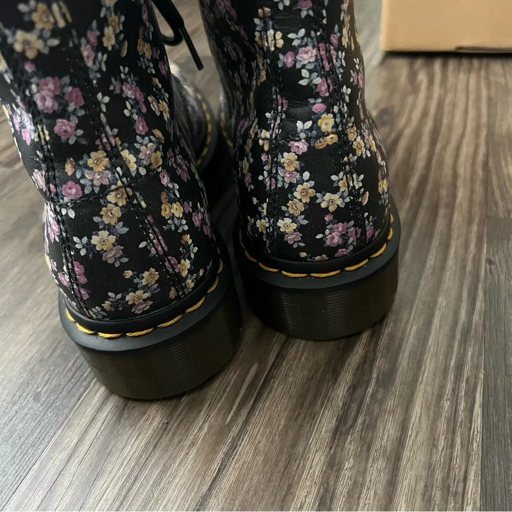 Dr. Martens Black Floral Air Wair Boots - Picture 6 of 15